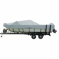 Olympian Athlete 20 O-B Boat Cover Vhull Runabout with Windhsield & Bow Rails - Slate Gray OL3638793